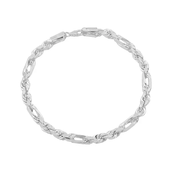Pulsera Esclava Plata 925 Torzal Figaro para Hombre - Imagen 1