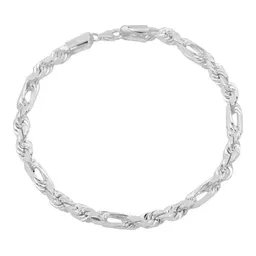 Pulsera Esclava Plata 925 Torzal Fígaro para Hombre - Imagen 1