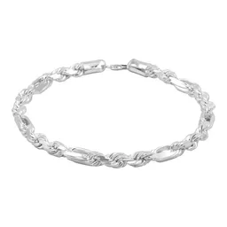 Pulsera Esclava Plata 925 Torzal Fígaro para Hombre - Imagen 2