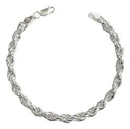 Pulsera Plata Ley 925 Torzal Gruesa para Hombre 21.5cm - Imagen 1