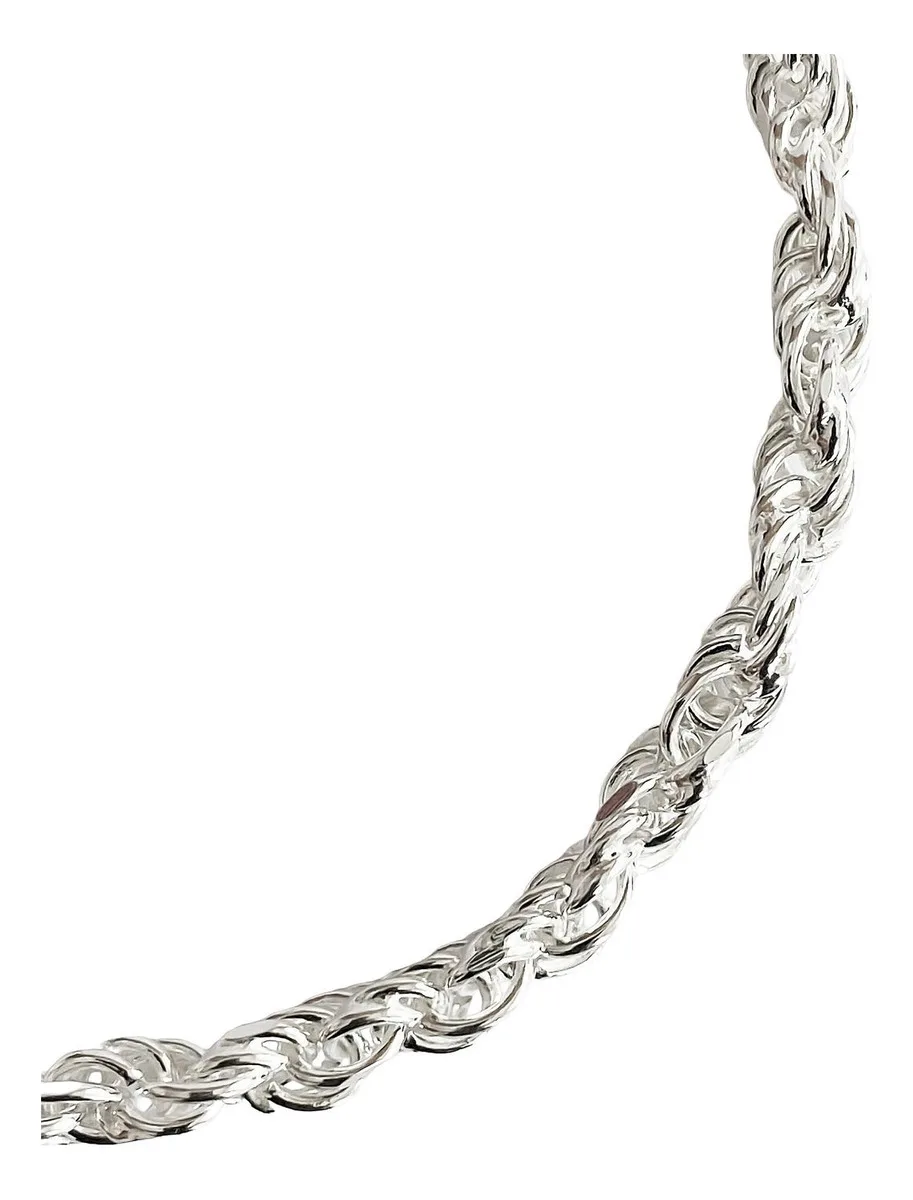 Pulsera de plata .925 plateado torzal gruesa para hombre broche perico — Joyaris