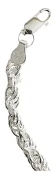 Pulsera Plata Ley 925 Torzal Gruesa para Hombre 21.5cm - Imagen 4