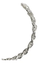 Pulsera Plata Ley 925 Torzal Gruesa para Hombre 21.5cm - Imagen 5