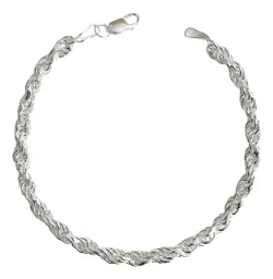 Pulsera Plata 925 Torzal Gruesa Caballero - Imagen 1