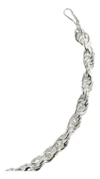 Pulsera Plata 925 Torzal Gruesa Hombre Tejido Artesanal 22 cm - Imagen 2