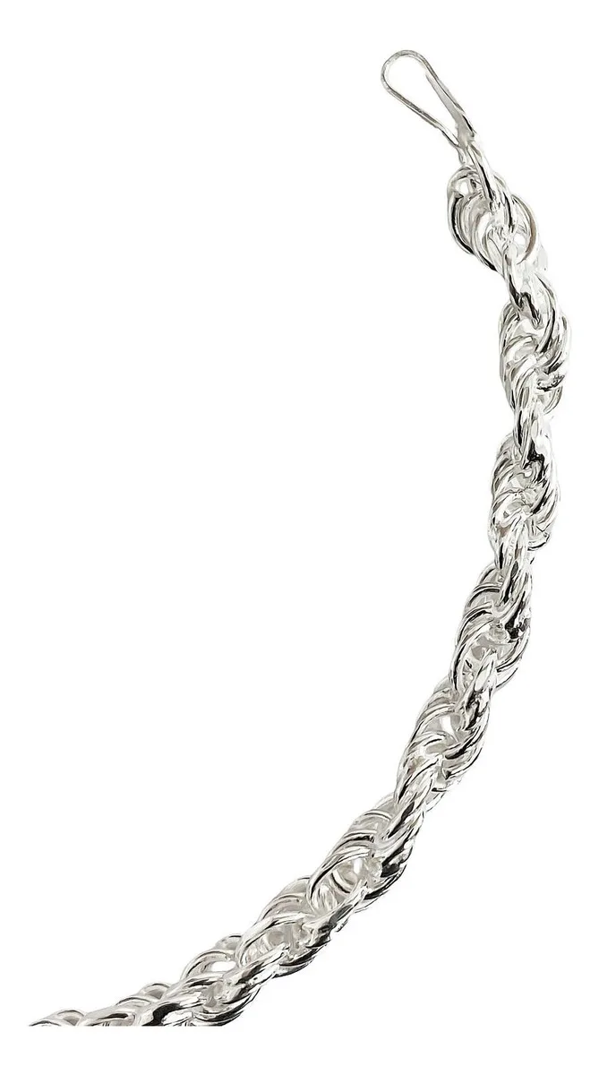 Pulsera de plata .925 plateado torzal gruesa para hombre broche perico — Joyaris