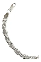 Pulsera Plata 925 Torzal Gruesa Hombre Tejido Artesanal 22 cm - Imagen 3