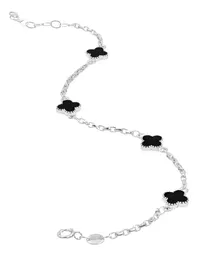 Pulsera Plata 925 Trébol Ajustable con Cordón Negro 20 cm - Imagen 2
