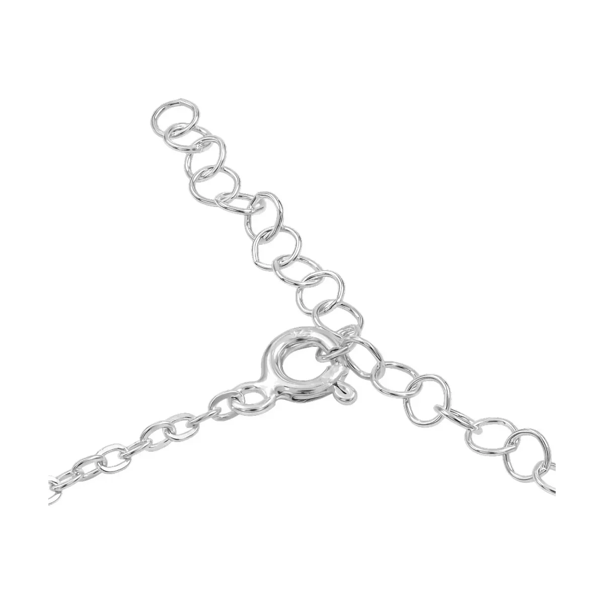 Pulsera Plata 925 con Dije Trébol Zirconia Negra y Blanca - Imagen 3
