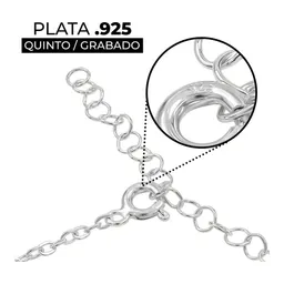 Pulsera Plata 925 con Dije Trébol Zirconia Negra y Blanca - Imagen 4