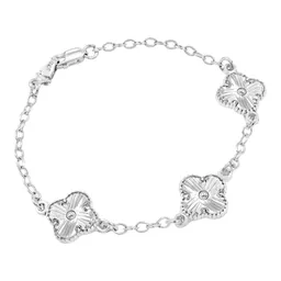 Pulsera Plata 925 Tréboles Facetados Cadena Barbada - Imagen 2