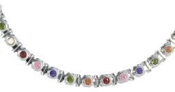 Pulsera Plata .925 Zirconias Multicolor Dama 17cm - Imagen 2