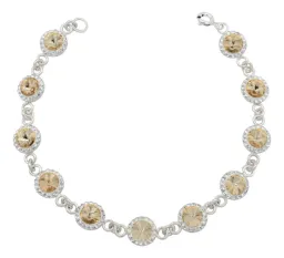 Pulsera Plata 925 Baño Oro Amarillo con Zirconias Luminosas 19cm - Imagen 1
