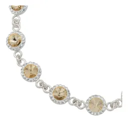 Pulsera Plata 925 Baño Oro Amarillo con Zirconias Luminosas 19cm - Imagen 2