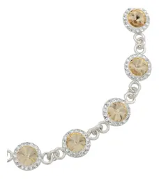 Pulsera Plata 925 Baño Oro Amarillo con Zirconias Luminosas 19cm - Imagen 3