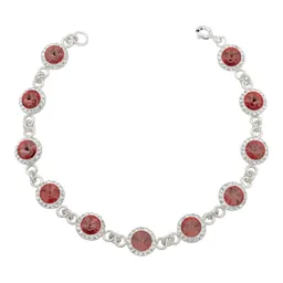 Pulsera Plata 925 Zirconias Tono Vino Diseño Elegante para Mujer 19cm - Imagen 2