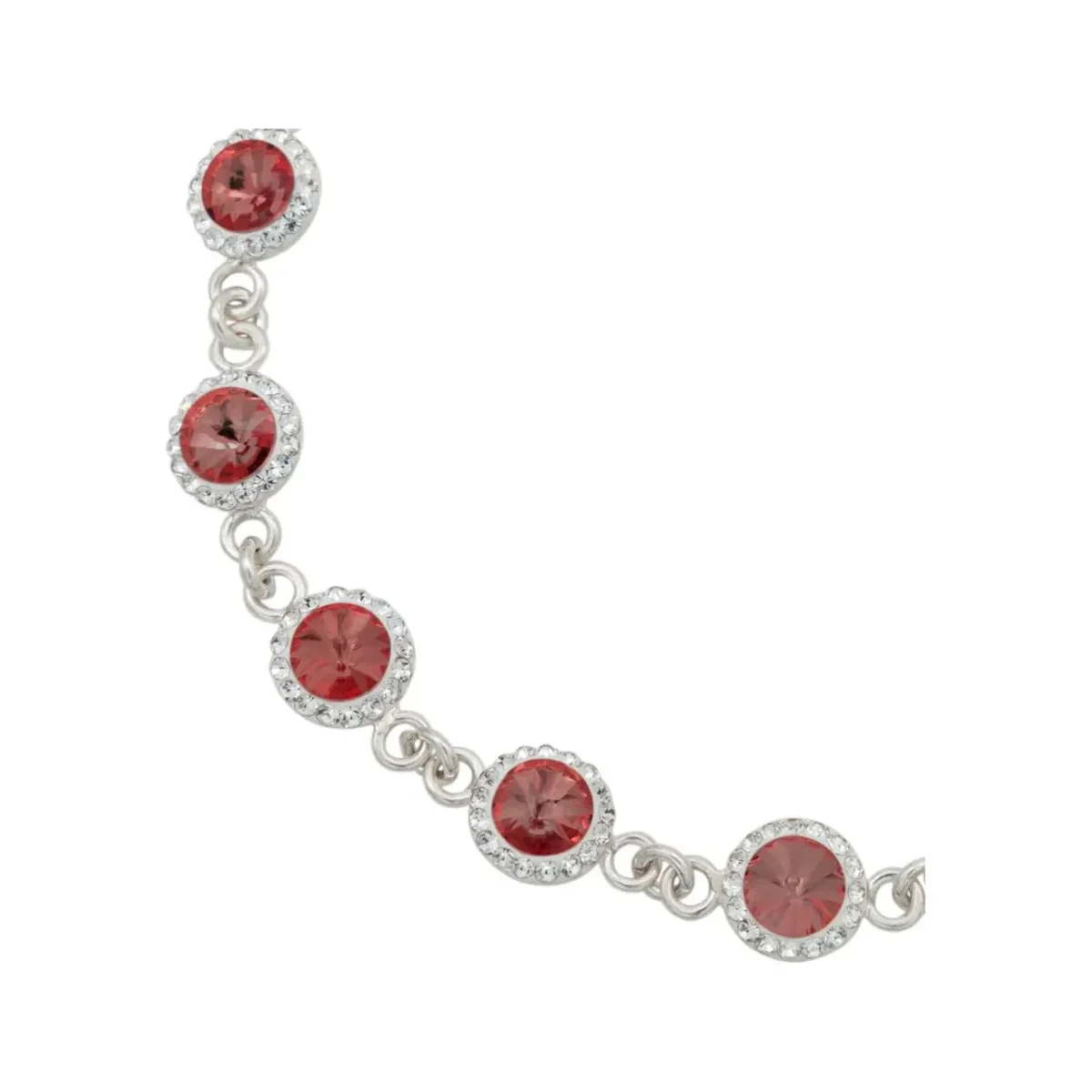 Pulsera Plata 925 Zirconias Tono Vino Diseño Elegante para Mujer 19cm - Imagen 3