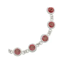 Pulsera Plata 925 Zirconias Tono Vino Diseño Elegante para Mujer 19cm - Imagen 4