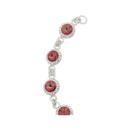 Pulsera Plata 925 Zirconias Tono Vino Diseño Elegante para Mujer 19cm - Imagen 5