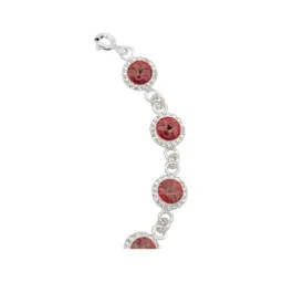 Pulsera Plata 925 Zirconias Tono Vino Diseño Elegante para Mujer 19cm - Imagen 6