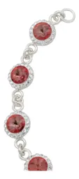 Pulsera Plata 925 Zirconias Tono Vino Diseño Elegante para Mujer 19cm - Imagen 5