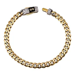 Pulso Cubano de Oro 10k 4 mm 18 cm con Zirconia - Imagen 1