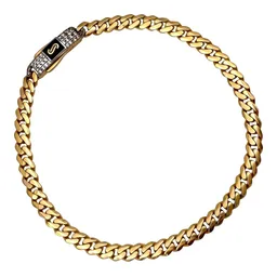 Pulso Cubano de Oro 10k 4 mm 18 cm con Zirconia - Imagen 2