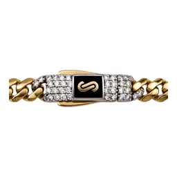 Pulso Cubano de Oro 10k 4 mm 18 cm con Zirconia - Imagen 5