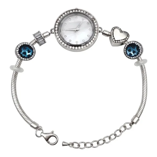 Reloj de Plata .925 con Zirconias Caja Redonda Ajustable 20 cm - Imagen 1