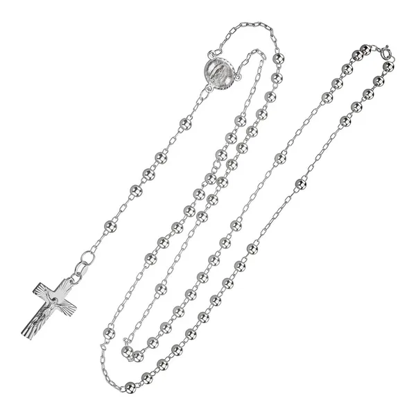 Collar rosario de la Virgen de Guadalupe en plata ley .925 con medalla y cruz - Joyaris joyería fina mexicana