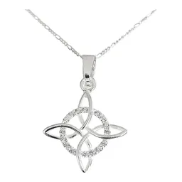 Set 3 Dijes Nudo Bruja Celta Plata 925 con Cadena y Zirconia - Imagen 2