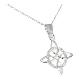 Set 3 Dijes Nudo Bruja Celta Plata 925 con Cadena y Zirconia - Imagen 3