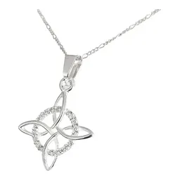 Set 3 Dijes Nudo Bruja Celta Plata 925 con Cadena y Zirconia - Imagen 4