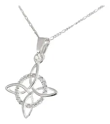 Set 3 Dijes Nudo Bruja Celta Plata 925 con Cadena y Zirconia - Imagen 4
