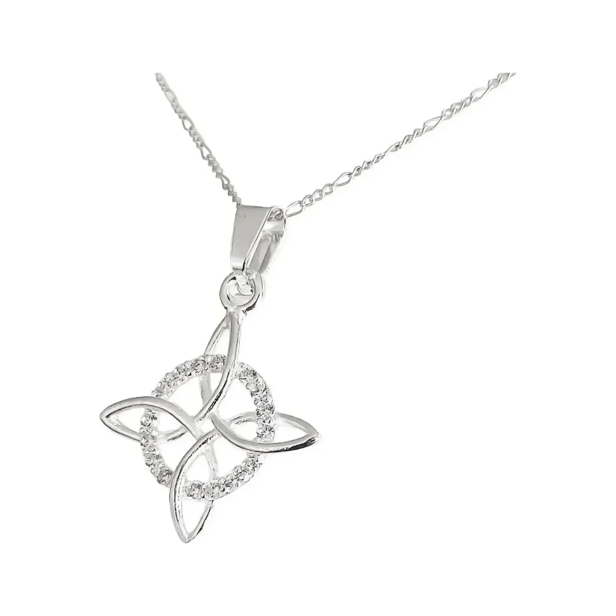Set 3 Dijes Nudo Bruja Celta Plata 925 con Cadena y Zirconia - Imagen 4