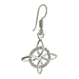 Set Collar y Aretes Plata 925 Nudo de Bruja Zirconia Cadena Marinera - Imagen 6
