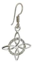 Set Collar y Aretes Plata 925 Nudo de Bruja Zirconia Cadena Marinera - Imagen 6