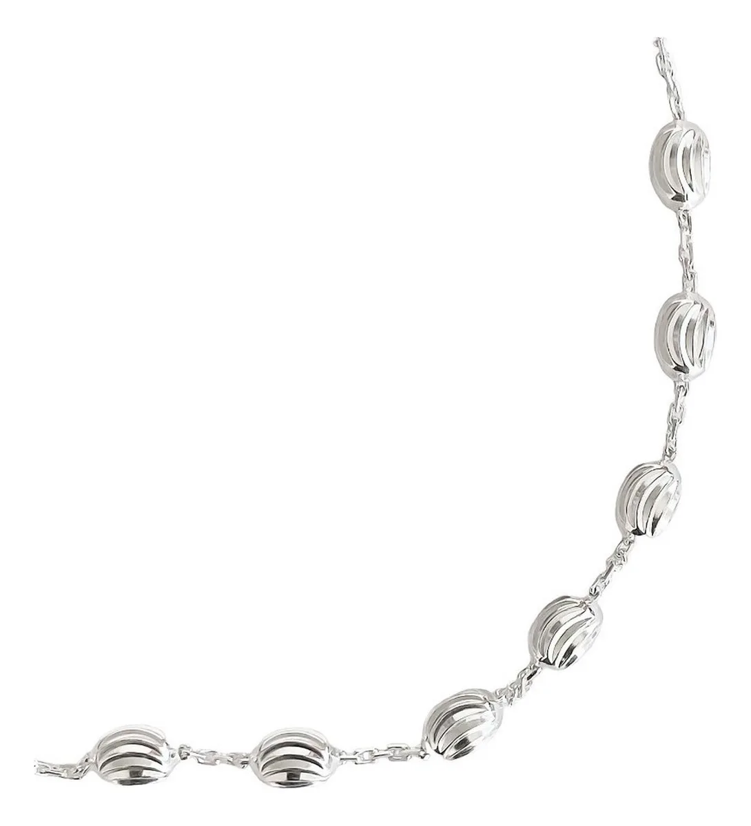 Tobillera de plata .925 bola eslabon cuadrado ajustable broche perico — Joyaris