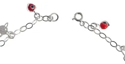 Tobillera Plata 925 Nudo de Bruja y Ojo Turco Rojo Ajustable - Imagen 2