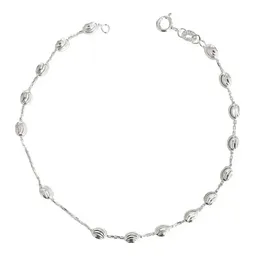 Tobillera Plata 925 Diseño Bola Eslabón Cuadrado Unisex - Imagen 1