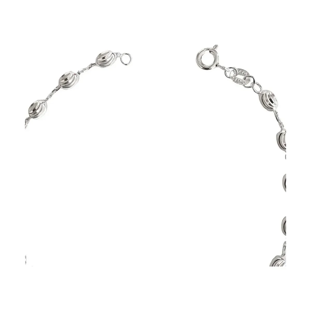 Tobillera Plata 925 Diseño Bola Eslabón Cuadrado Unisex - Imagen 3